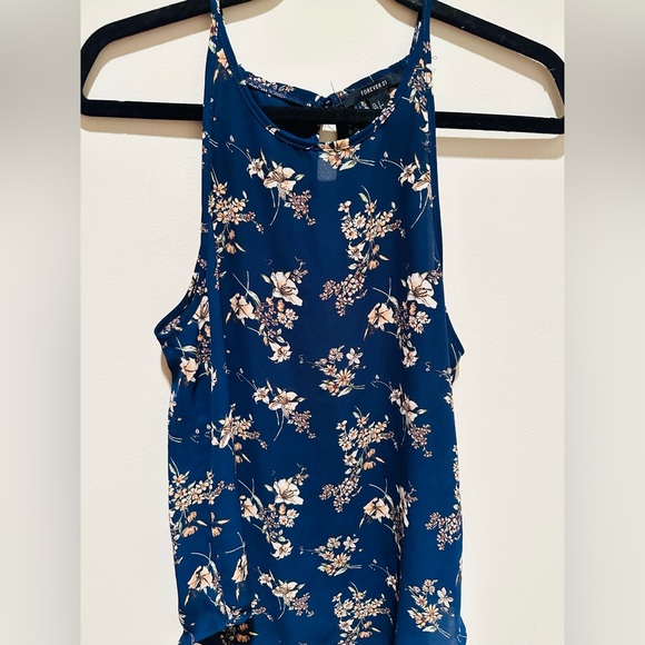 Forever 21 Blue Floral Tank Top - Picture 3 of 4